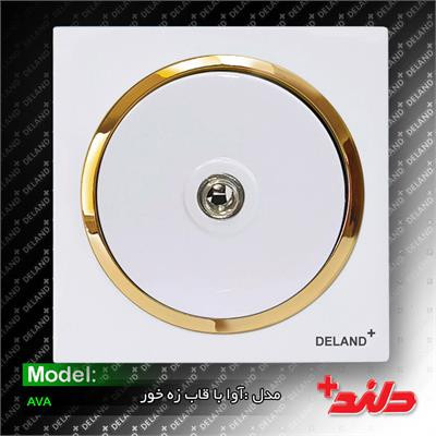 کلید پریز دلند الکتریک مدل آوا سفید طلایی